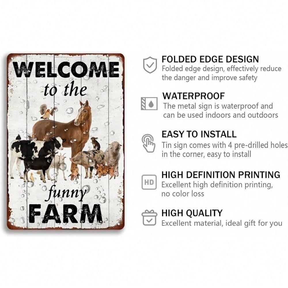 Rustic Metal Tin Sign Vintage Farmhouse Wall Decor Bar Man Cave Gift 8x12