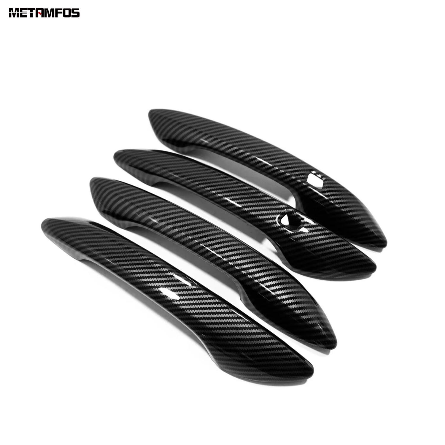 Side Door Handle Cover Trim For Hyundai Sonata 2024 2025 2026 Carbon Fiber Protection Sticker Exterior Accessories Car Styling Carbon Fiber Plastic