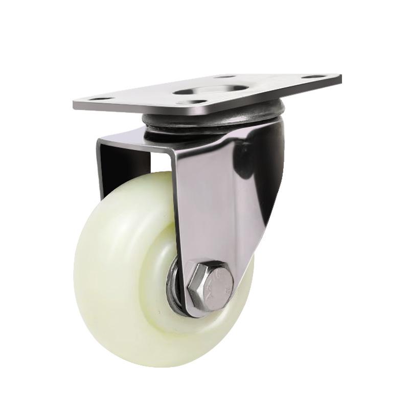 304 Stainless Steel Medium Duty Caster Wheels - 3, 4, 5 Inch Rustproof, Corrosion & Wear Resistant Nylon