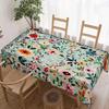 Floral Pattern Rectangle Table Cloth for Table Decor Kitchen Dining Waterproof Reusable Tablecloth for Table Holiday Party