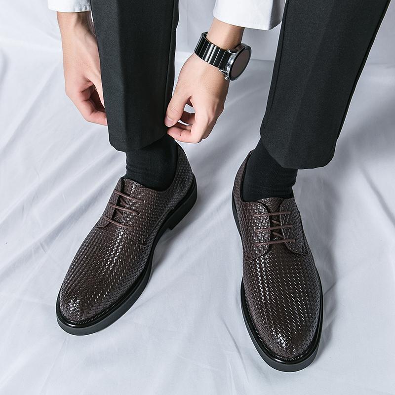Fashion Men Shoes 2024 New Fashion Mature Man Oxford Leather Shoes Social Shoes Casual Business Pointed Toe Dress Driving Working Shoes