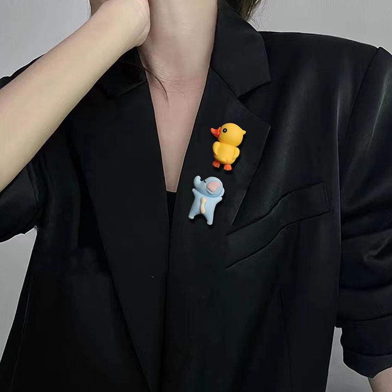 Cartoon Animal Brooch Cute Turtle Bunny Sheep Elephant Brooch Badge Lapel Pin Clothes Backpack Decor Jewelry For Festival Gifts