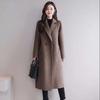 Cappotto da donna in lana stile coreano capospalla autunno primavera lunghezza media taglia forte ampio cappotto di lana