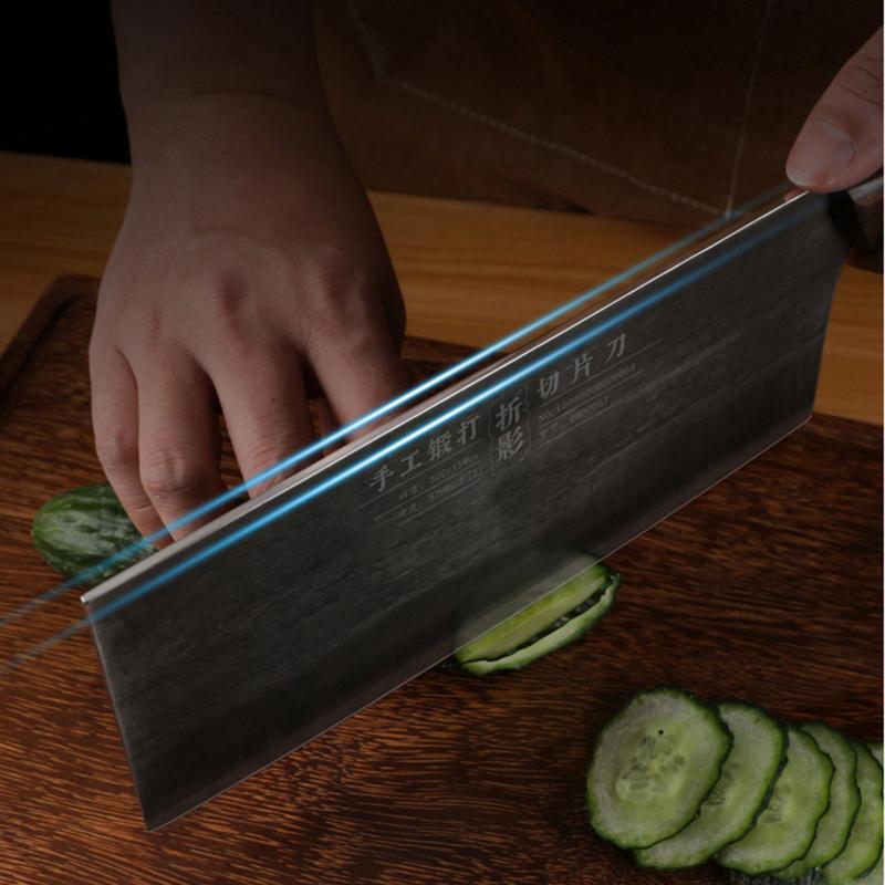 Handmade Forged Slicing Knife Wood Handle Chefs Cleaver Longquan Kitchen Knives For Cutting Vegetables And Meat China Messer