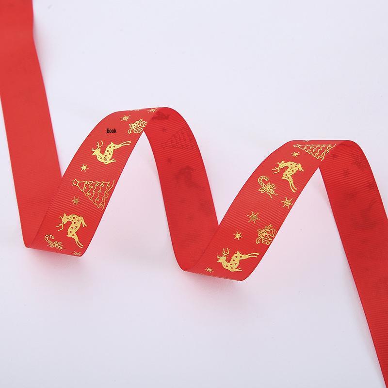 Festliches Band für Weihnachtsbaum & Geschenkverpackung - Elch & Weihnachtsmann Designs