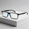 Men's Black Blue Square Reading Glasses Anti Blue Light 100-400 Degrees High Quality Comfortable Eyewear For Office Daily Use
