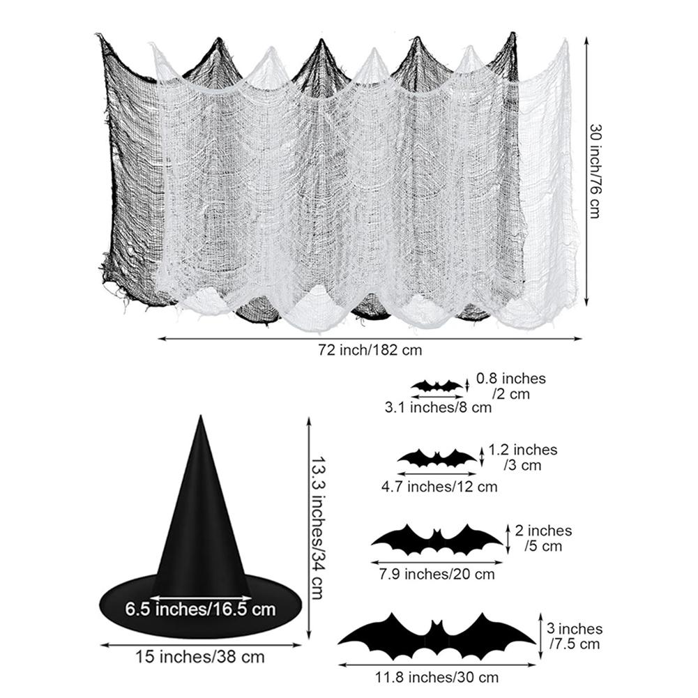 44 ks párty dekorace scénické rekvizity čarodějnický klobouk netopýr tematická směs dekorací pro tematickou párty dekorace