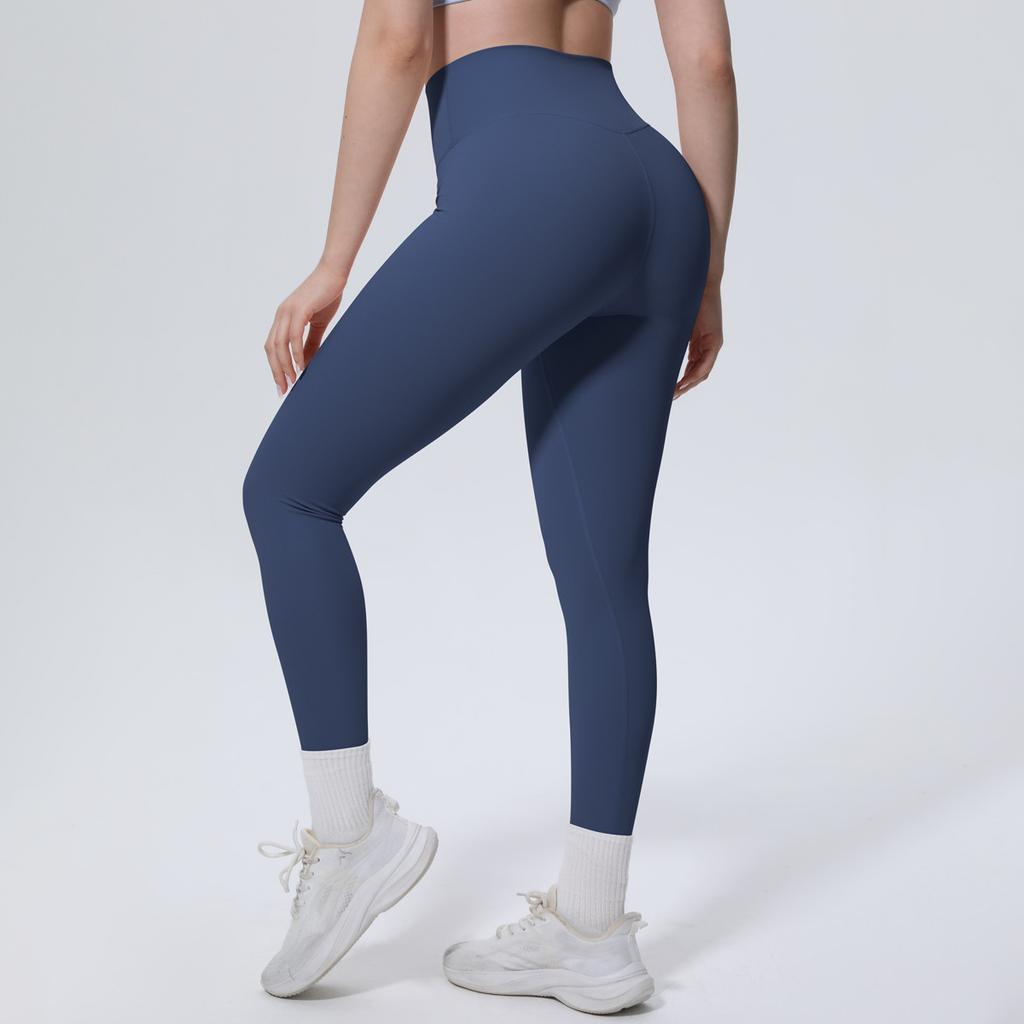 Leggings de course et d'entraînement taille haute, moulants; leggings de fitness push-up; leggings de yoga sexy, moulants, de couleur unie pour le Pilates