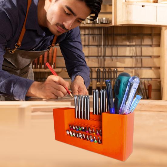 50-Hole Drill Bit Organizer Hex Bit Storage Box Screwdriver Bits Holder Impact Driver Bit Organizer Tool Box for Workbench Shed Workshop