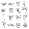 Stylish Nail Charms Manicure Accessories Zircon 3D Bow Heart Butterfly Chain