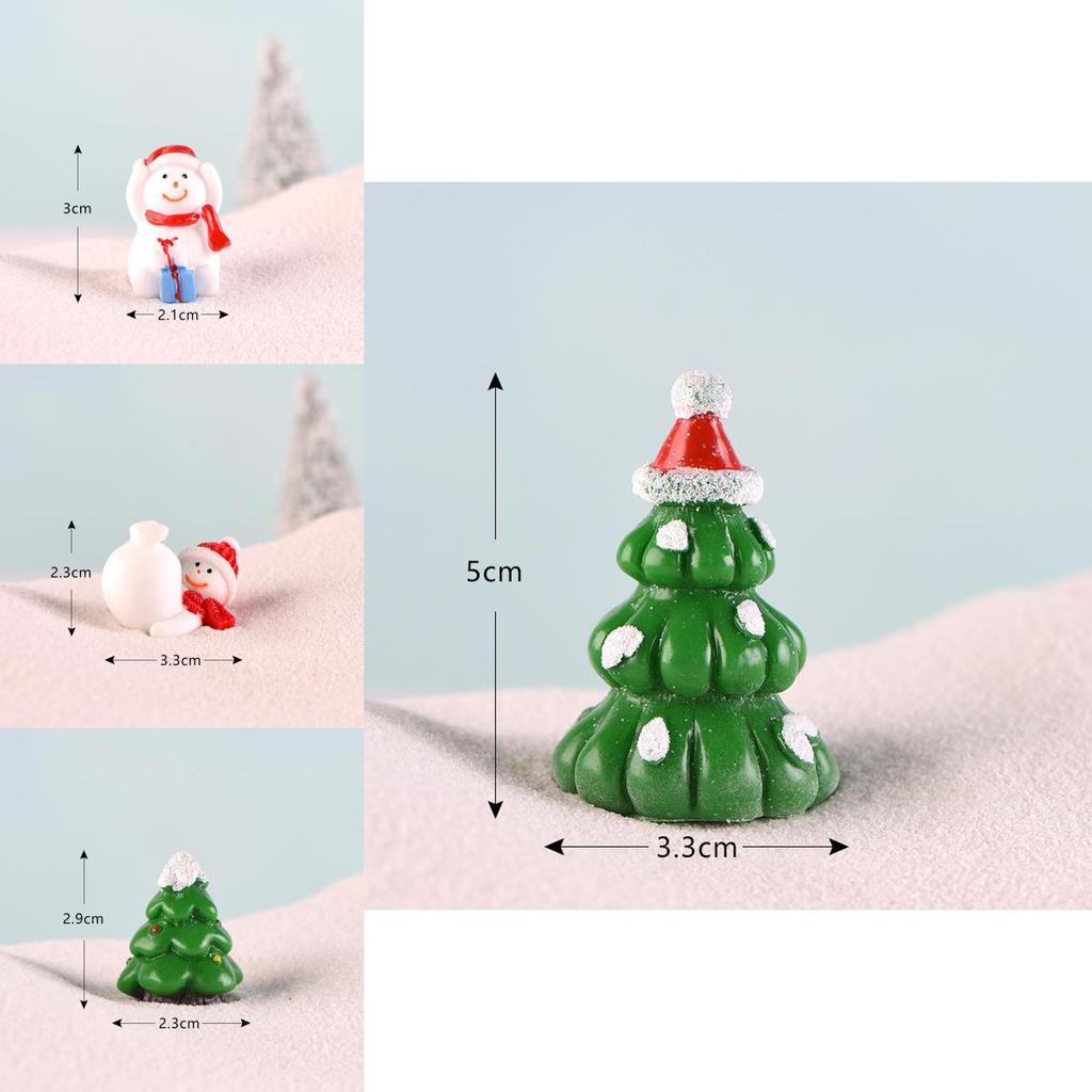 Charming Christmas Tree Santa Claus Snowman Ornaments Delightful Miniature Garden Decor For All Occasions