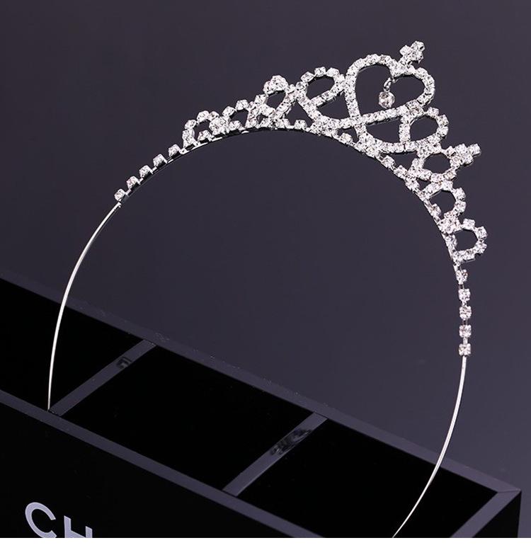 [Crown] Elegant Children's Performance Wedding Dress with Korean Diamond Crown Accessories
