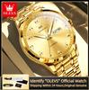 OLEVS 7078 Gold Edelstahl Mechanische Herrenuhr Hohe Qualität Wasserdichte Uhren Automatisches Datum Original Digitale Armbanduhr für