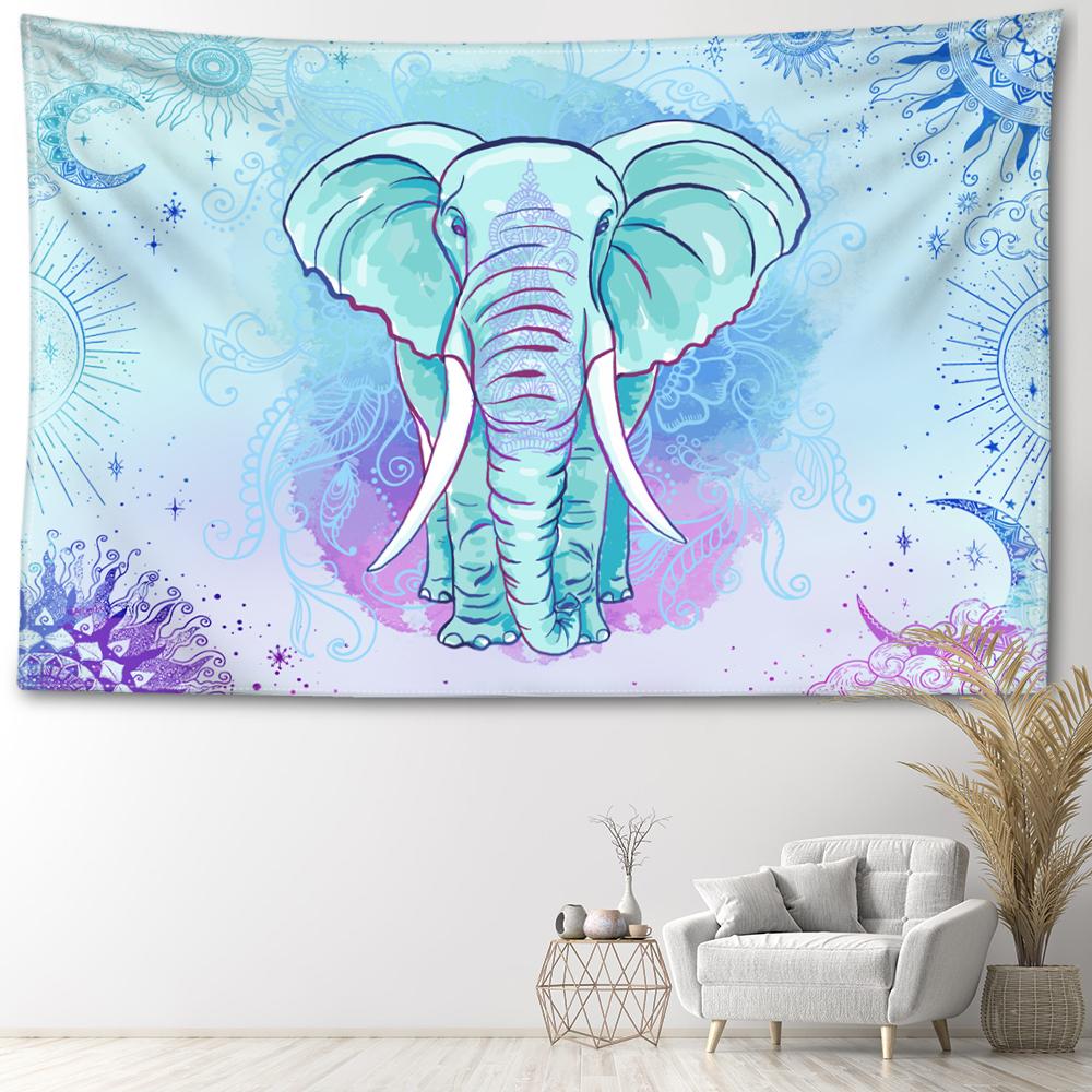 Tapiserie Elefant Desen Animat Agățat de Perete Artă Abstractă Vrăjitorie Mistic Hippie Tapitz Dormitor Camera de Zi Decor Acasă