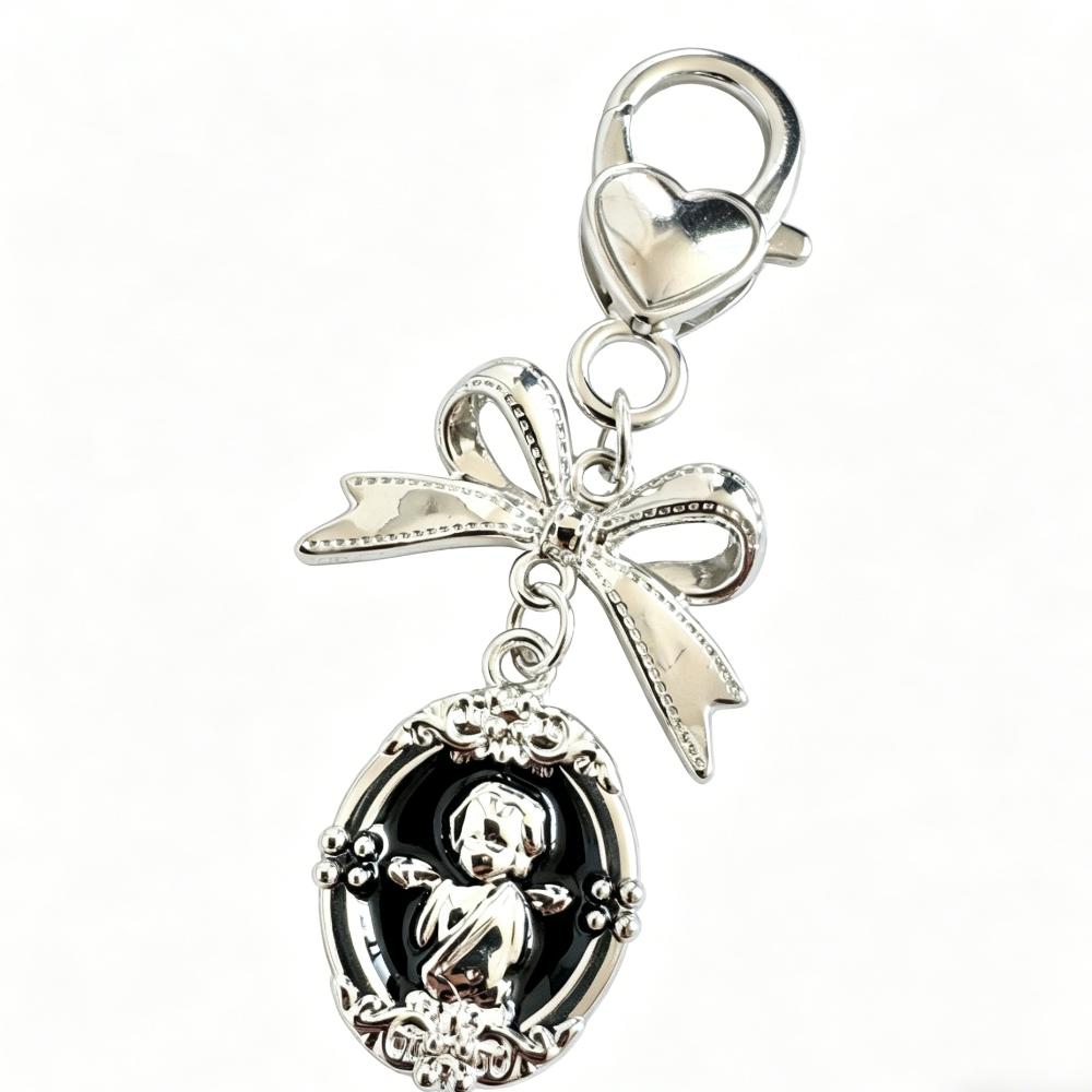 

Zinc Zinc Alloy Y2K Punk Key Holder Vintage Oval Bag Pendant Cartoon Phone Pendant Gift чёрный