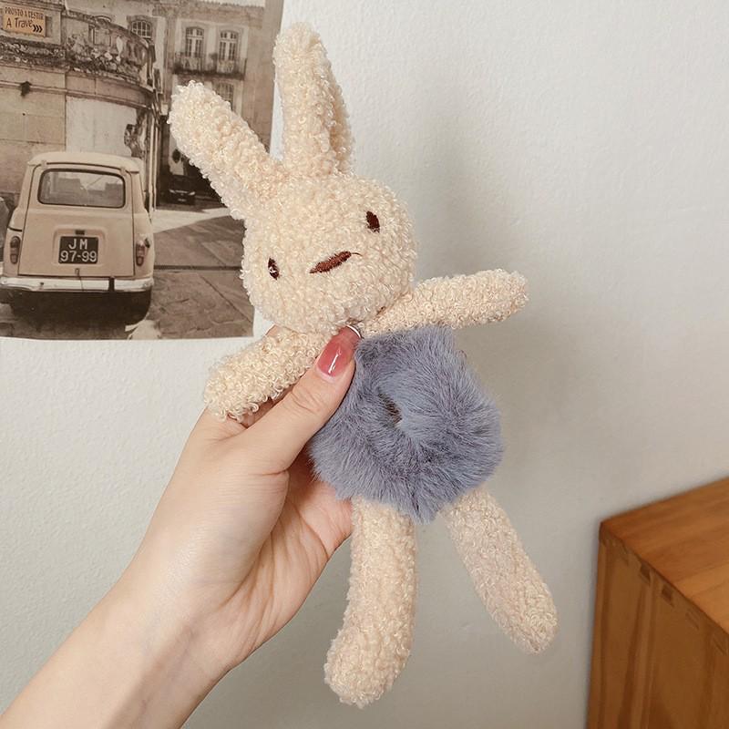 Adorable Bear Hug Cartoon Plush Hair Tie - Women's New Style Ponytail Rubber Band Hair Accessories 2025