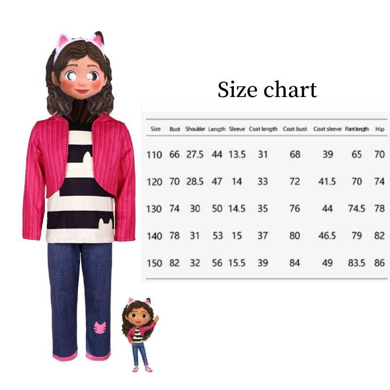 Cosplay Gabbys Dollhouse Costume Cartoon Jumpsuit Halloween Party Fashion Gift