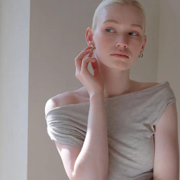 Soft dome hoop earrings
