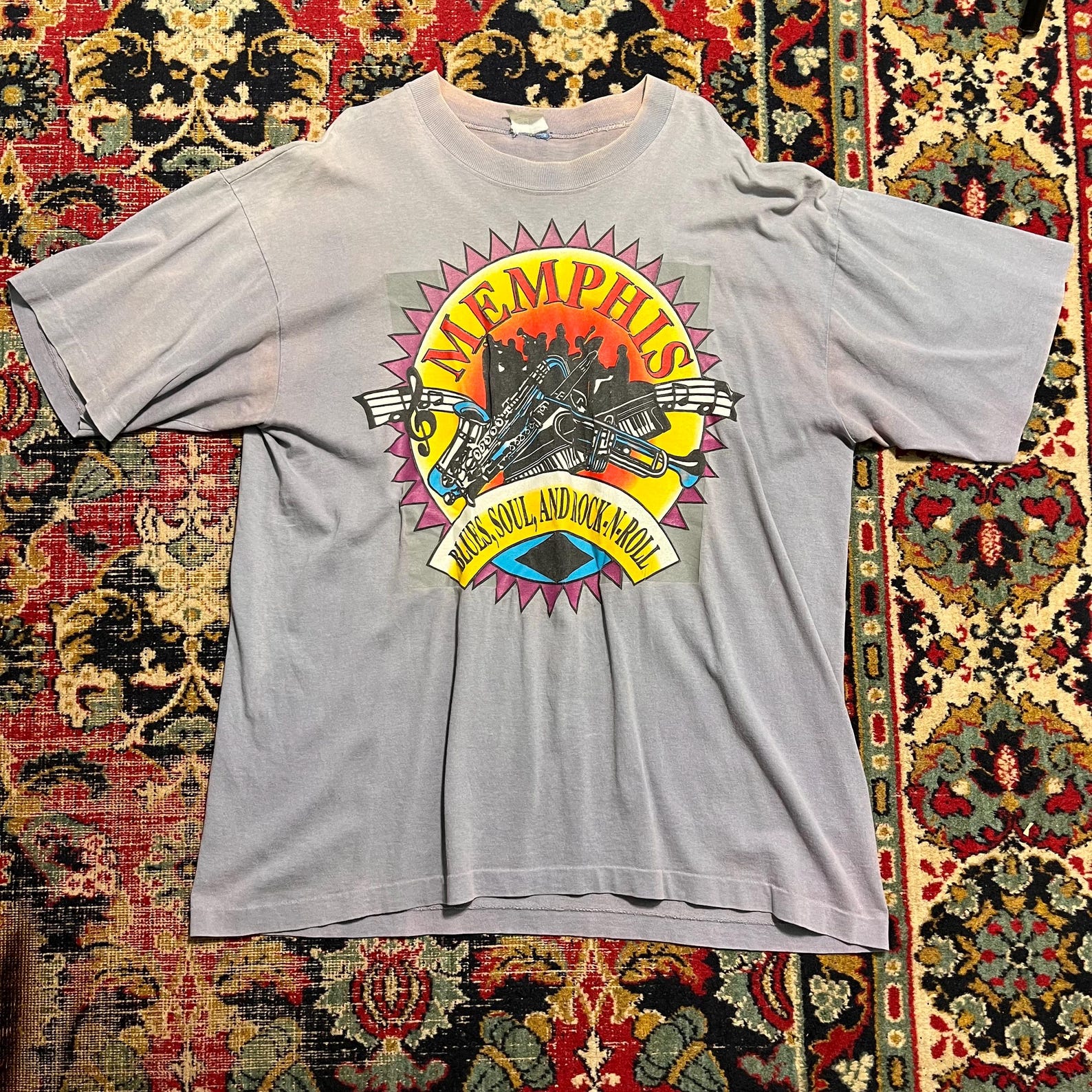 Vintage Memphis T-Shirt Blues Soul Rock Graphic Tee 90s Size XL S