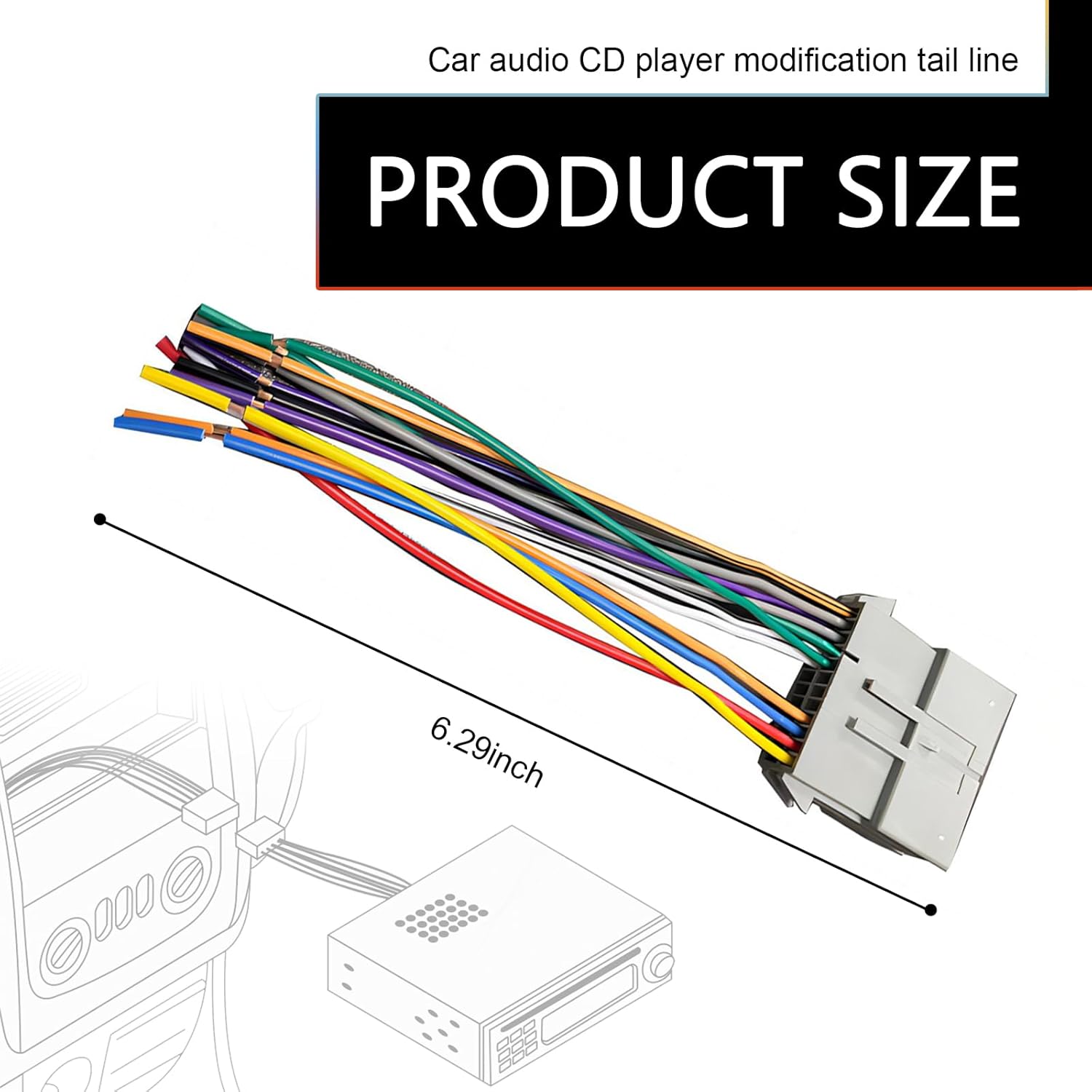 

SLIMI 3 PCS Car Radio Harness Adapter, Stereo Harness Replacement, Stereo CD Player Conversion Pigtail Cable, Compatible with Chevrolet Chrysler