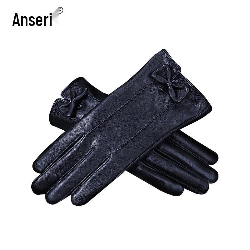 Ansairui Women s Winter Warm Touchscreen Leather Gloves L