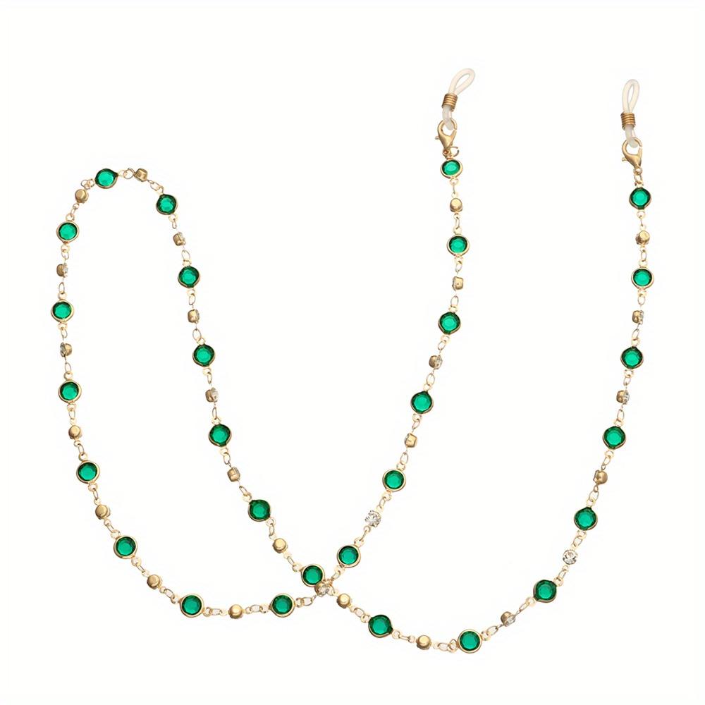 

Цепочка для очков для женщин Акриловые цветные кристаллы Цепочки для солнцезащитных очков Ожерелье-шнурок для очков Ремешок для очков Аксессуары для очков зелёный