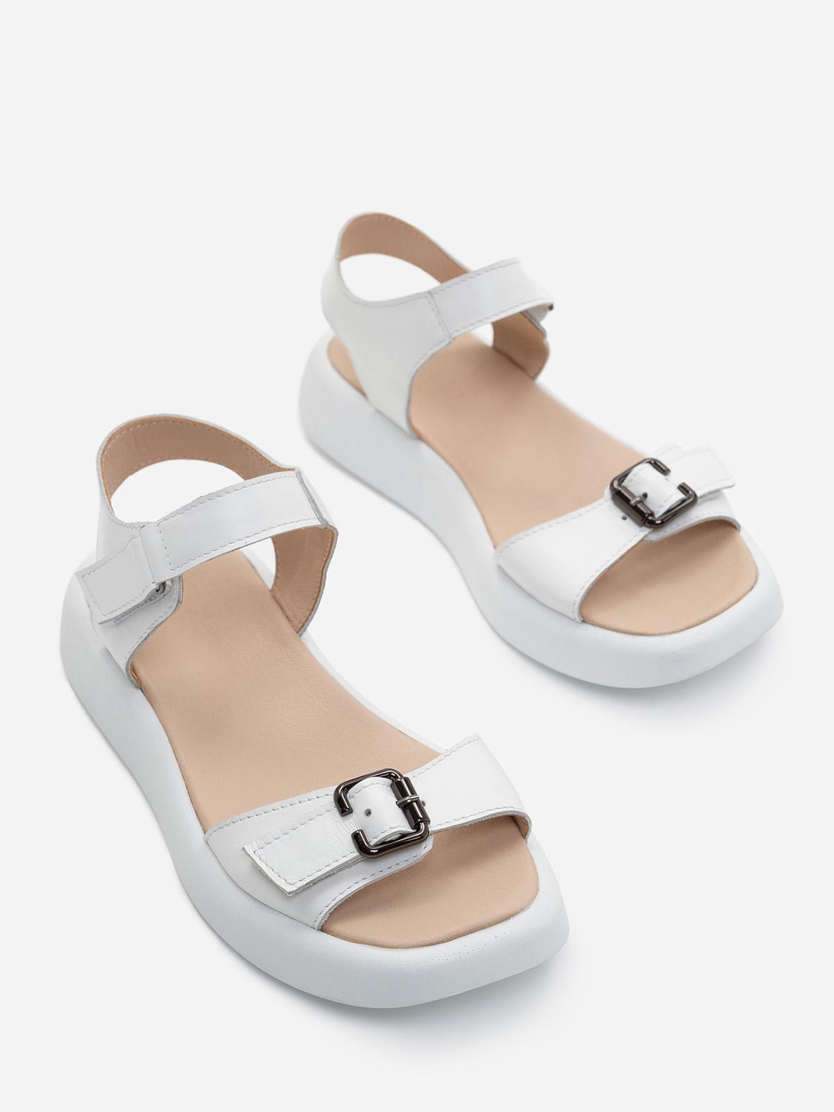 

Шкіряні босоніжки із пряжкою ISSA Plus 38 sky блакитним кольором