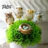 Moss Micro-landscape Accessories Owl Garden Ornaments, Metal Rod Resin Sculpture for Succulents Potted Plants, Micro Fade-resistant Ornaments