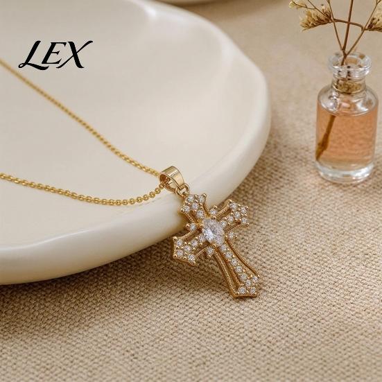 Retro Religious Pendant Necklace Catholic Christian Necklace, Colorful Rhinestone Statement for Women Daily Wear, Jewelry Gift Elegant