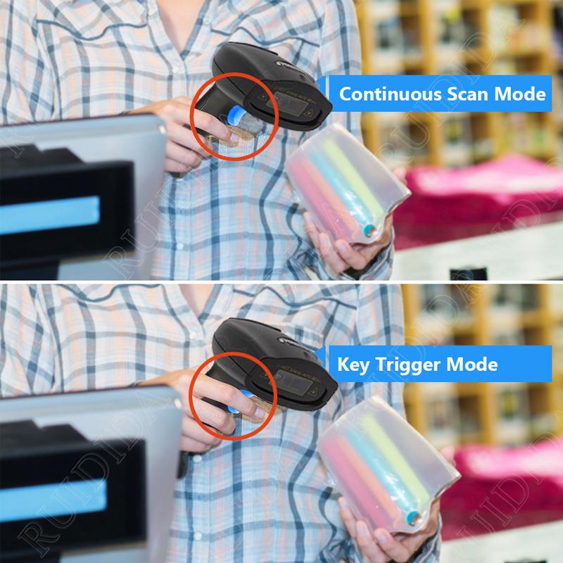 1D 2D Čtečka čárových kódů Drátová nebo Bezdrátová nebo Bluetooth Skener čárových kódů qr kód Datamatrix kód PDF417 Ruční skener