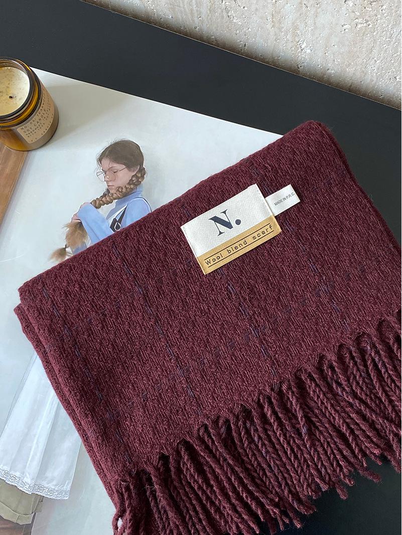 

Клетчатый толстый вязаный шарф в студенческом стиле для девочек, идеально подходит для осени и зимы