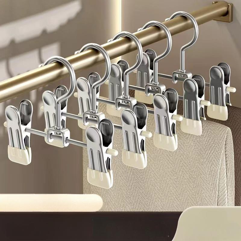 

Многофункциональная вешалка для брюк из нержавеющей стали, вешалка для одежды, экономящая место, для джинсов, юбок 1PC бежевый