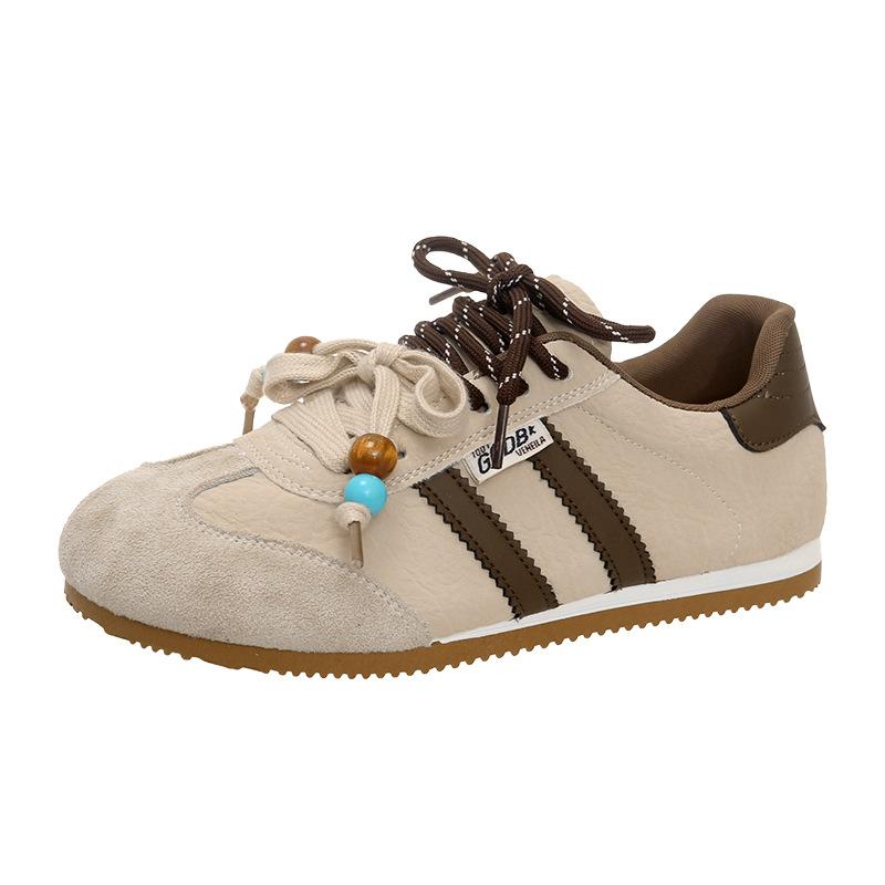 

Flat-bottomed German training shoes women s 2025 spring and summer white shoes, light casual sports running shoes, Forrest Gump shoes increase height 40 темно-коричневого