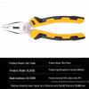 Deli Tools DL2006 7-8" Industrial Steel Flat Nose Cutting Pliers for Electricians & Home Use