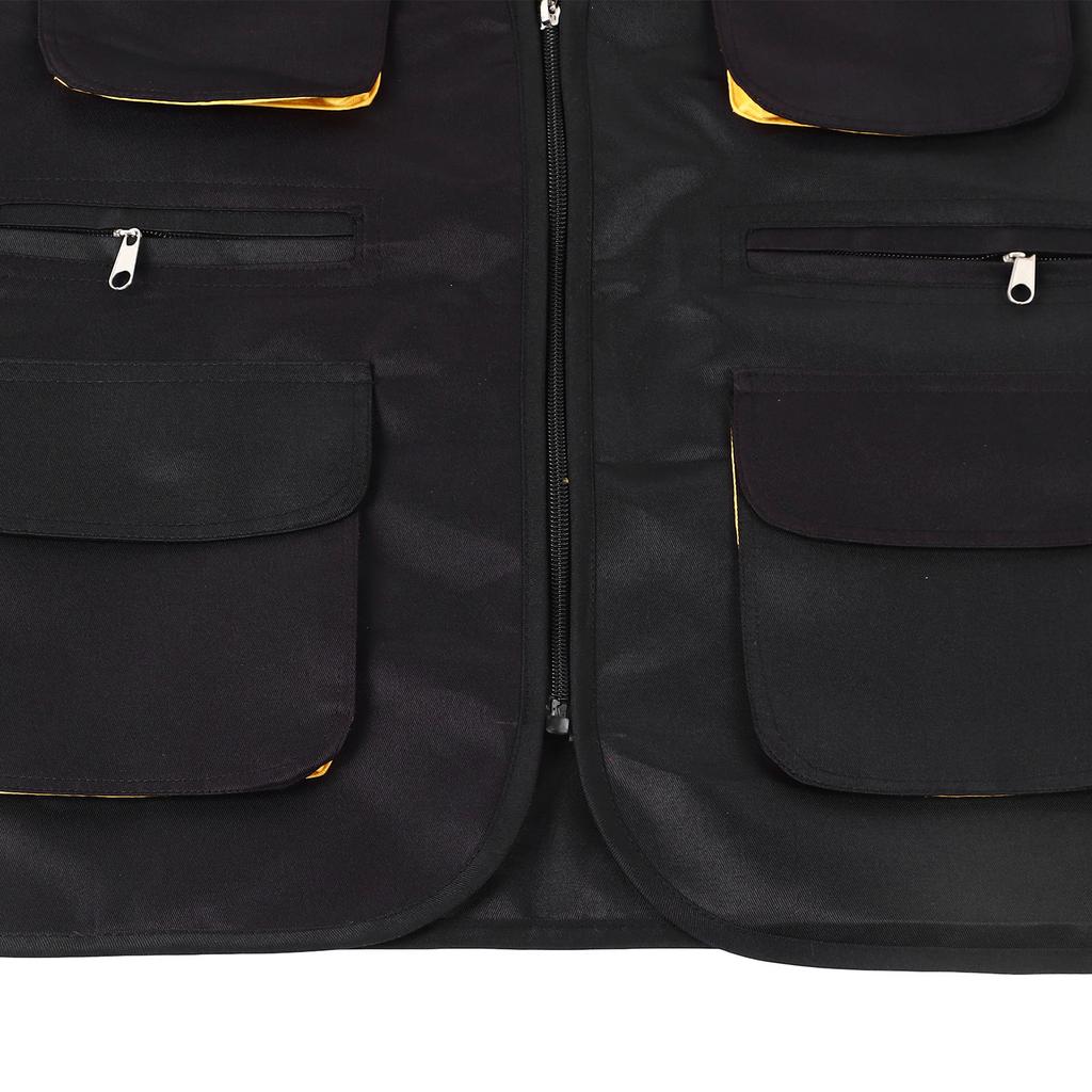 Work Vest Reflective Multi Pockets Practical Engineer Vest for Construction Site Mechanical Operation Black 3xl