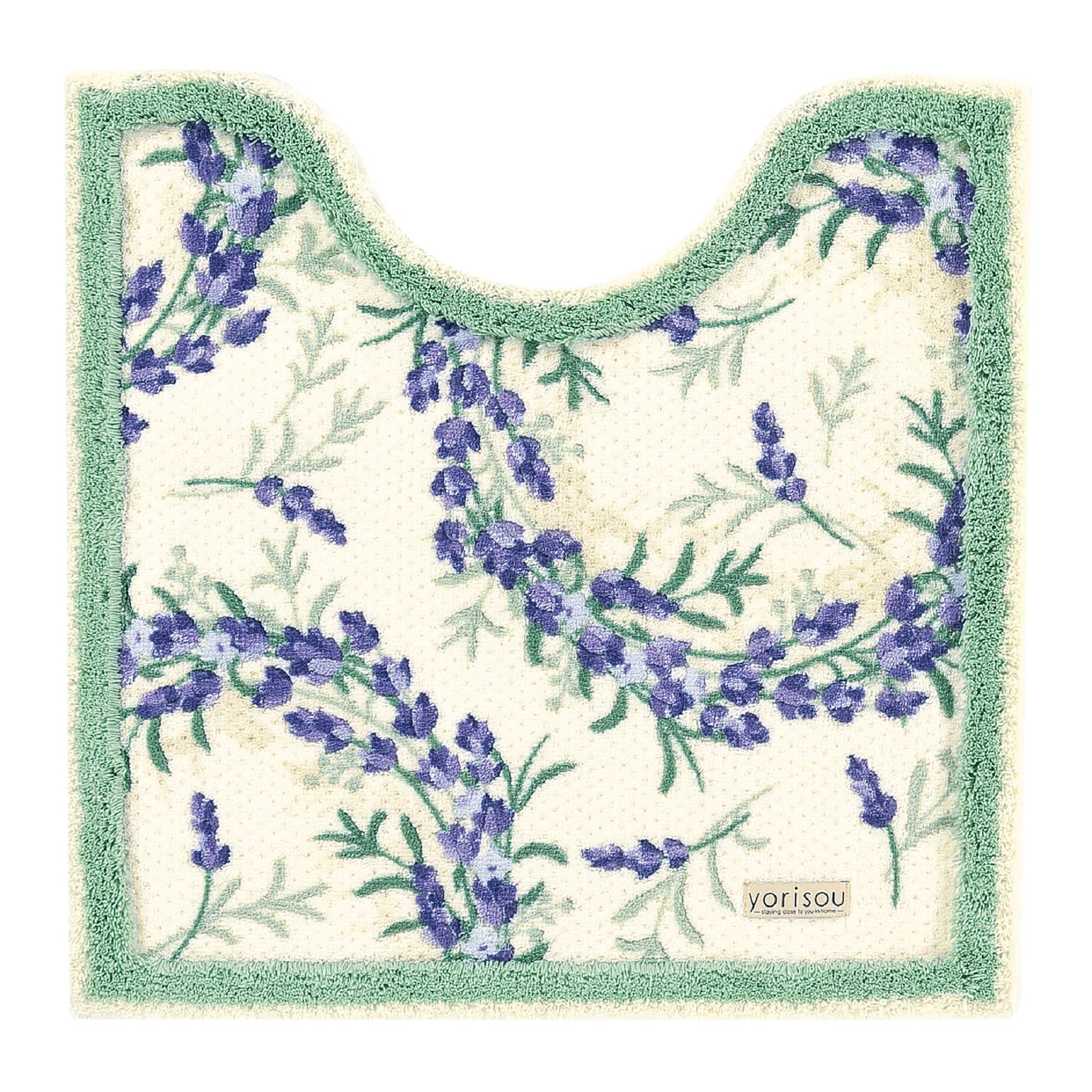 

Senko S.D.S Lavender Toilet Mat, Approximately 65 x 65 cm, Green Floral Print, Antibacterial and Odor Resistant, Made in Japan, Product Number 32683