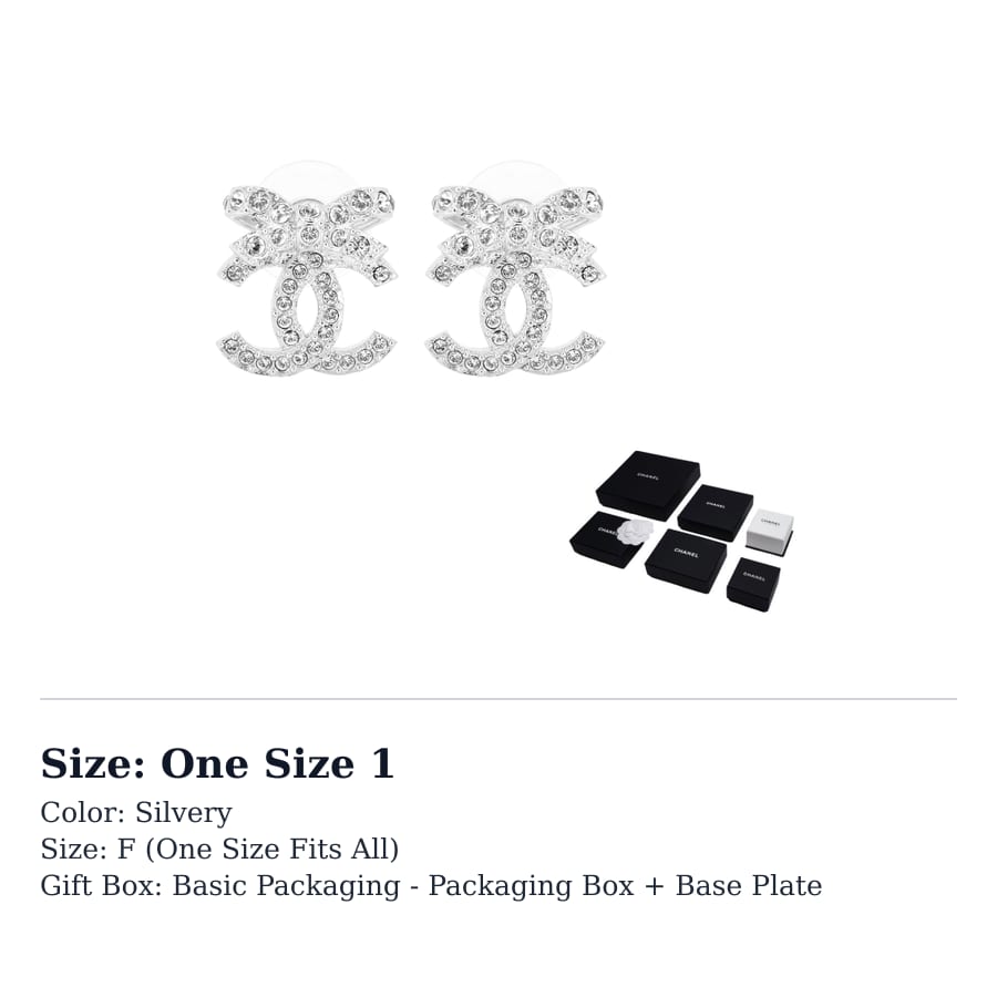 Chanel 2020s bow-logo rhinestone earrings ABA922-B10960-NO011