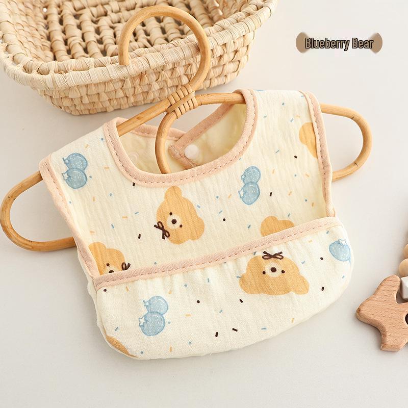 U-Shaped Pure Cotton Waterproof Infant Bib - Soft, Anti-Spit, Drool & Food Catcher