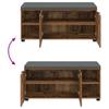 Hallway Bench with Cushion Shelf and Door Reclaimed Wood Look 100 x 38 x 46 cm