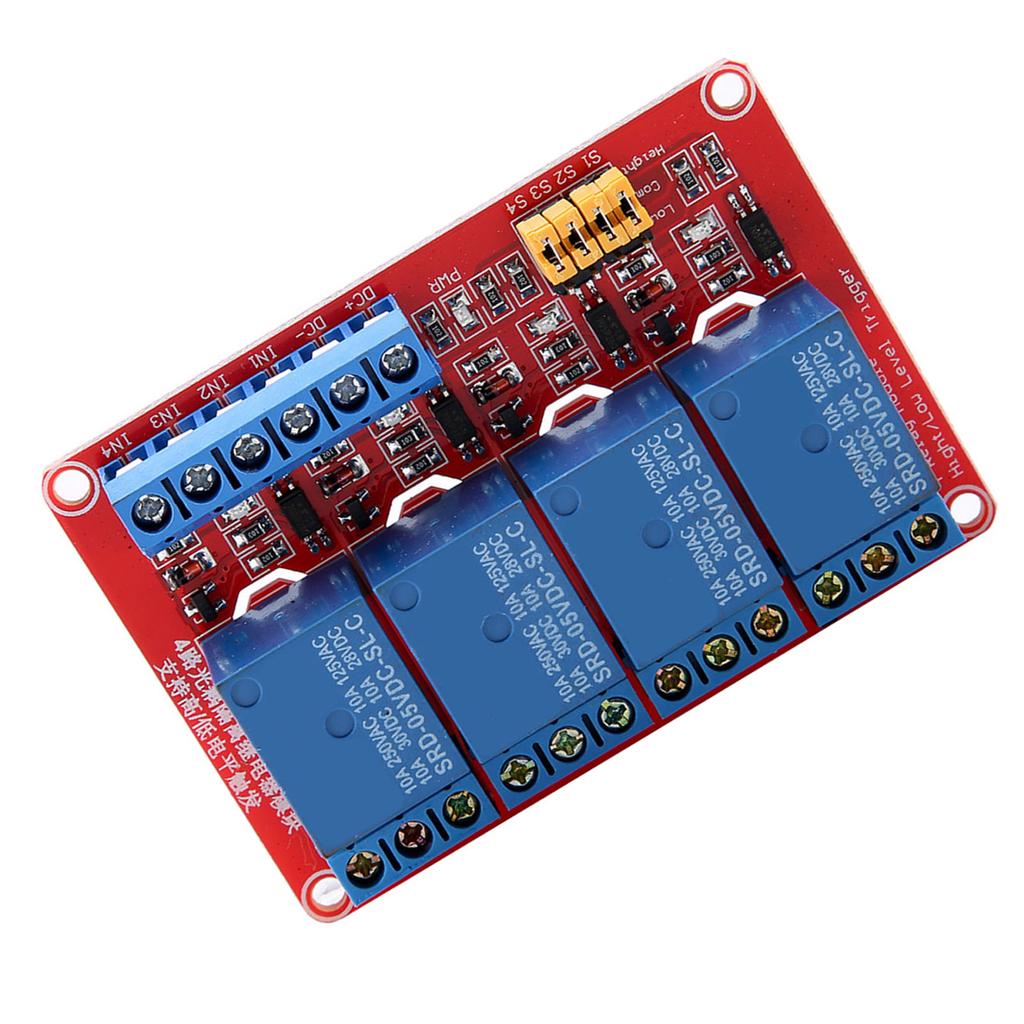 4 Channel Optocoupler Relay Module Board High & Low Trigger 5V 12V 24V(5V)