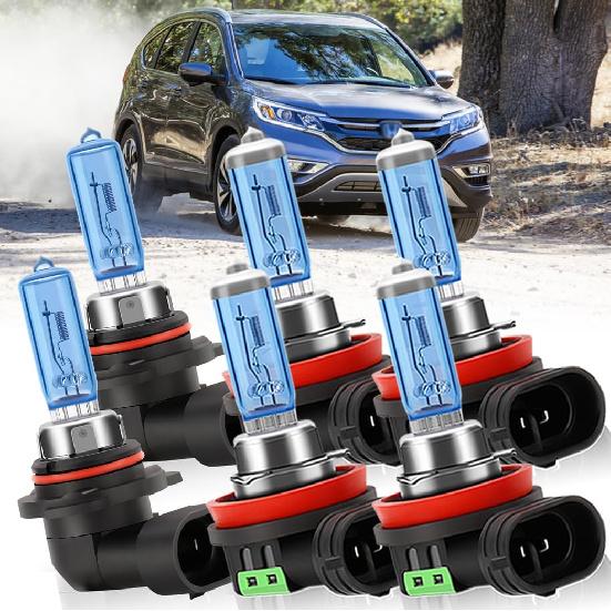Upgraded Halogen Headlight Bulbs For Honda CR-V CRV 2015 2016 2017 2018 2019 2020 2021 2022 2023, 9005 H11 High Low Beam & H11 Fog Bulb Halogen