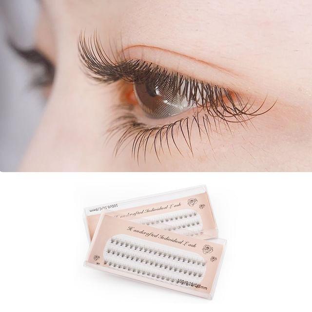 Lashie - Натуральные пушистые пучки накладных ресниц 10D - Black - 1cm
