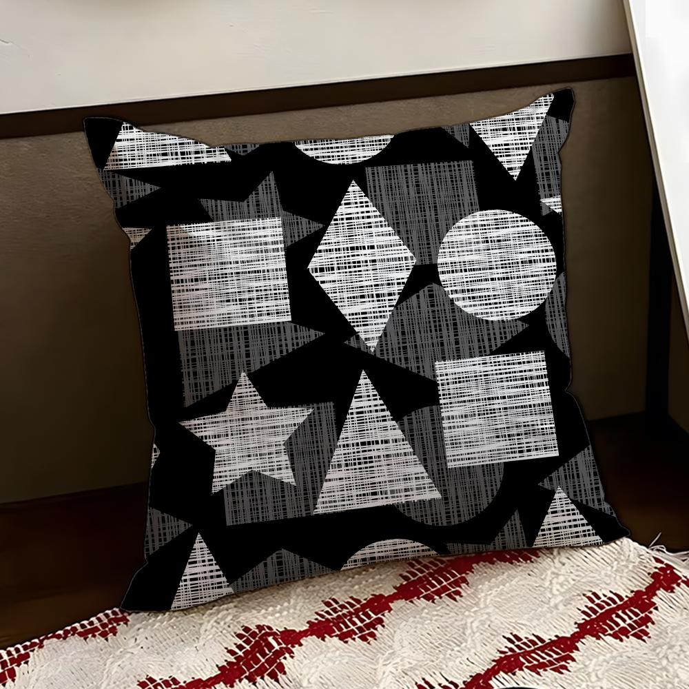 Nowoczesna Geometryczna Poszewka na Poduszkę Dwustronna Miękka Trwała Poszewka na Poduszkę do Domu Samochodu Wieloscenariuszowe Zastosowanie dla Codziennego Komfortu