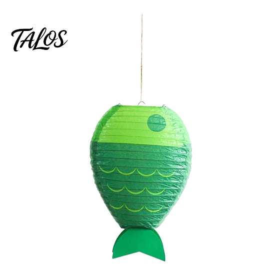 Ocean Atmosphere Hanging Lanterns Fish-Shaped Paper Lantern, Theme Folding Lantern for Festival Party, Lightweight Fish Decor Photo Backdrop,