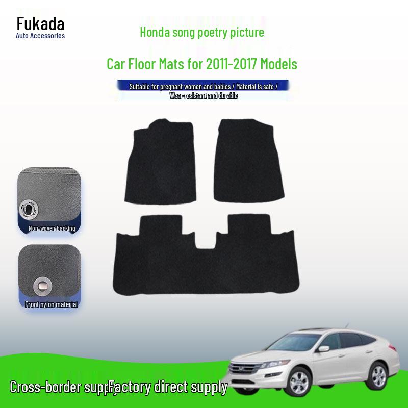 Black Nylon Floor Mats for GAC Honda Crosstourer (2011-2017), Durable and Wear-Resistant.