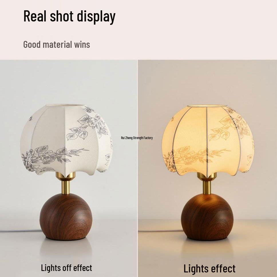 Retro Chinesische Nachttischlampe für Wohnzimmer, Schlafzimmer & Arbeitszimmer