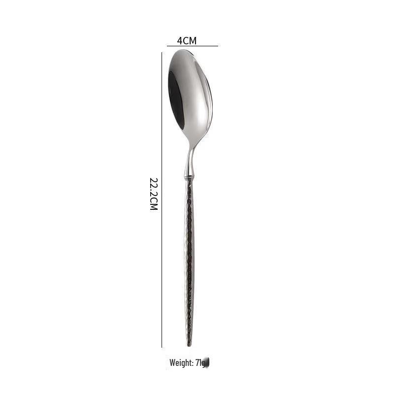 Ballet Hammer Pattern 304 Stainless Steel Western Cutlery Set: Knife, Fork, Spoon for Restaurant or Home Use