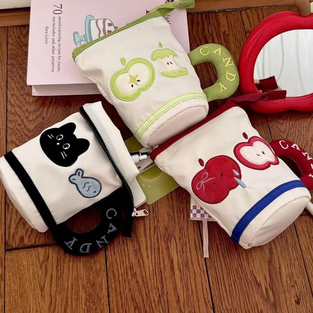 Korean Style Cartoon Cat Stationery Bag Water Cup Shape Cloth Pencil Pouch  School