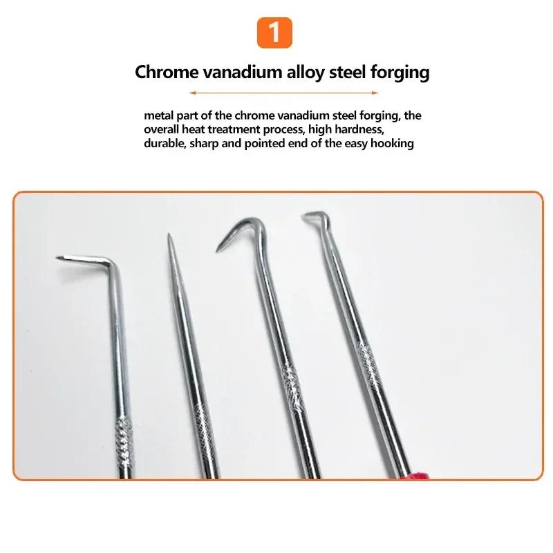 4pcs Motorcycle Pick Hook Set O Ring Oil Seal Screwdrivers Puller Remover O-Ring Seal Gasket Auto Repair Tools
