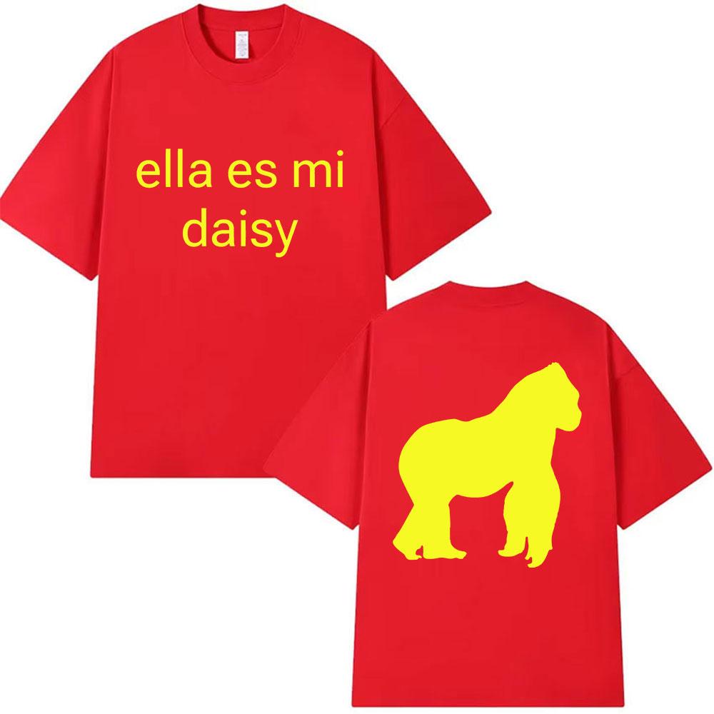 

2025 Summer Rapper Rusowsky Ella Es Mi Daisy Tour Unisex Women Vintage Harajuku Fashion Oversized Cotton Tshirt Streetwear Y2k S